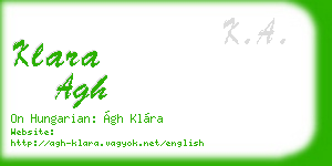 klara agh business card