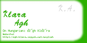 klara agh business card